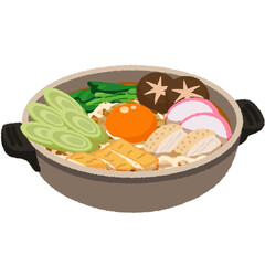 鍋焼きうどんのイラスト