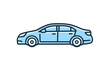 Light Blue Sedan Car Illustration