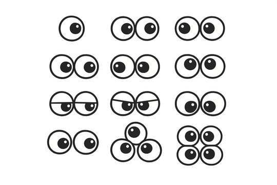 Collection of cartoon eyes with various expressions