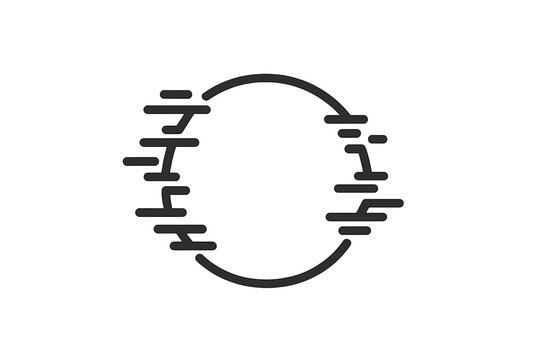 Abstract circular connection icon with data flow effect