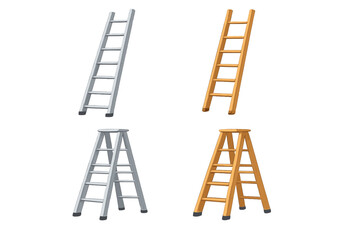 Two types of ladders in monochrome and warm light © Andrei