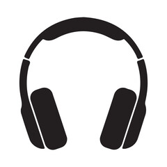 Black headphones icon on white background vector illustration
