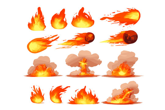 Fire effects and explosions spritesheet