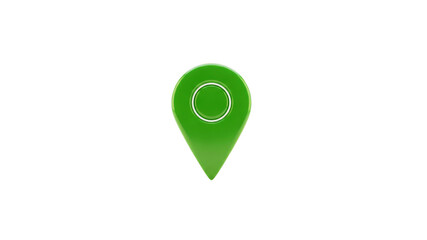Green location pin on Transparent Background
