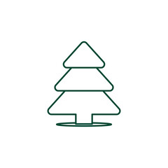 Fototapeta premium Outline Christmas Tree Icon, Editable Stroke Vector Evergreen Illustration 