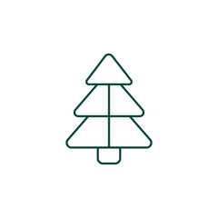 Fototapeta premium Outline Christmas Tree Icon, Editable Stroke Vector Evergreen Illustration 