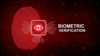 Biometric verification concept with fingerprint and eye scan