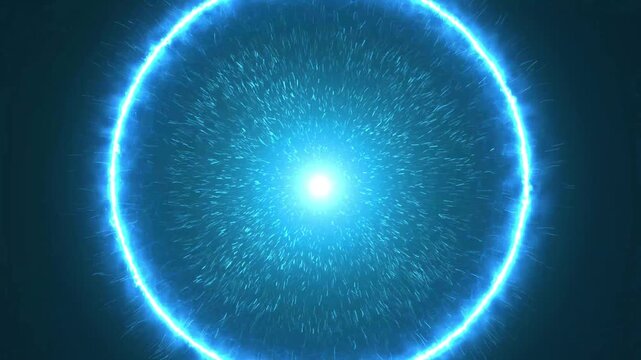 Blue shockwave light effect, blue technology style shockwave. 4K explosion shockwave effect and diverging waves on transparent background. Glowing shockwave particles. Overlay template.