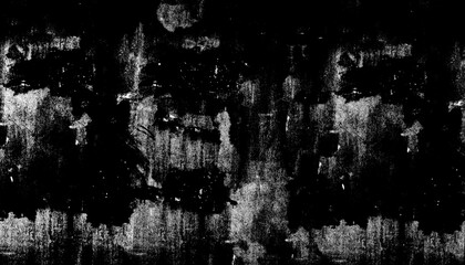 Grungy black and white abstract texture with rough brush strokes and distressed patterns