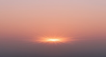 A breathtaking landscape unfolds with an ethereal glow as the sun breaks the horizon.