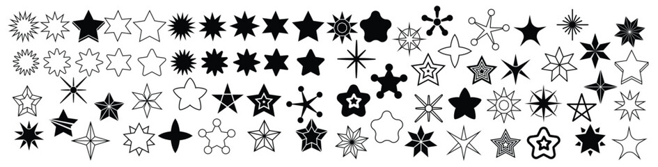 Obraz premium star icon set twinkling star illustration sign collection