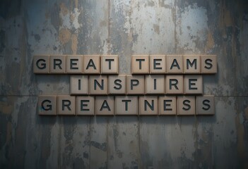 Motivational Quote About Teamwork and Inspiration on Textured Background