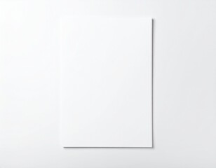 Minimalist White Blank Paper Sheet on Clean Background