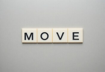 Creative Concept of the Word Move in Simple Modern Typography Design