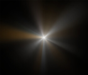 Obraz premium Golden sunlight,Abstract sun burst ,digital lens flare on black background for overlay