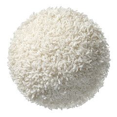Pile of White Long Grain Rice isolated on a transparent background