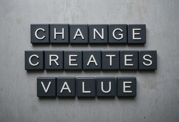 Obraz premium Inspirational Message on Change and Value in Modern Business Environment