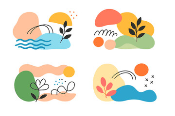 Abstract Organic Shapes with Natural Elements