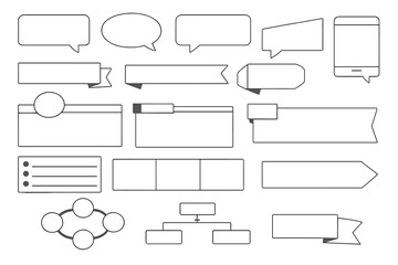 Obraz premium Collection of White Text Boxes and Banners on Grey Background