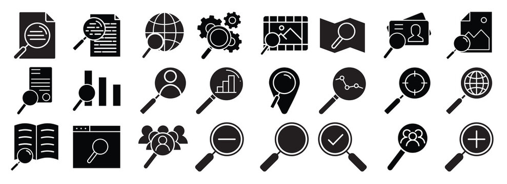 search icon vector set increase illustration sign