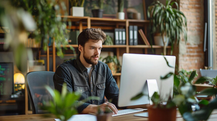 Creative Professional Working in Startup Office.