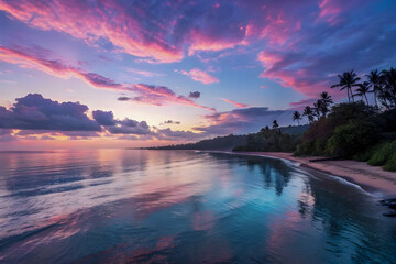 sunset over the river