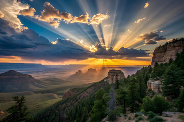 sunset in the mountains