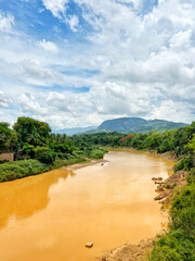 Scenic view of the Mekong River in Luang Prabang, Laos