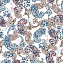 traditional paisley pattern on white backgorund