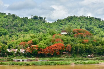 Scenic view of the Mekong River in Luang Prabang, Laos
