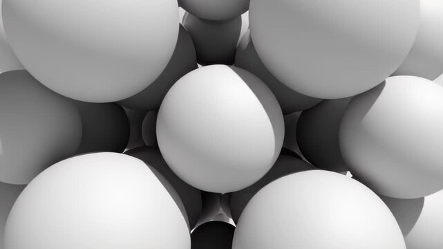 Abstract 3D Composition of White Organic Shapes with Smooth Curves in Monochrome Setting