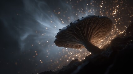 Mycelial Mushroom Fungi Network. Organic Complex Biologic Mycelium. Abstract Network Structure.