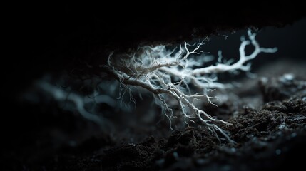 Mycelial Network. Organic Complex Biologic Mycelium. Abstract Network Structure.