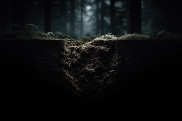 Dark Forest Floor with Textured Ground Level