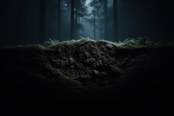 Dark Forest Floor with Textured Ground Level
