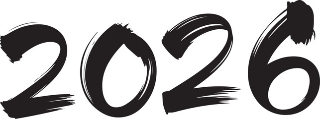 2026 ink brush number vector for invitation card and web