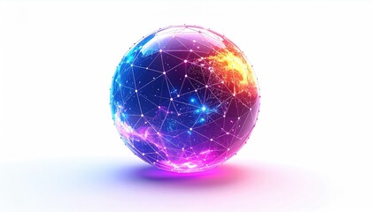 Spherical digital illustration of interconnected cosmic energy