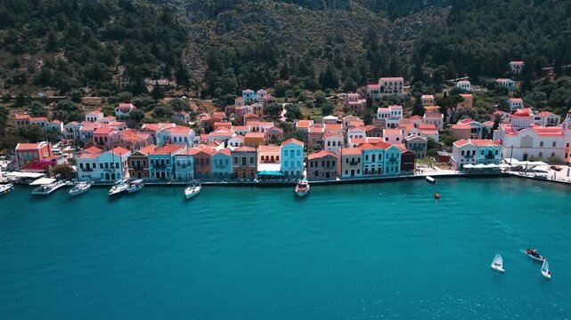 Aerial view of Kastellorizo (Megisti Island) in Greece