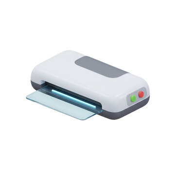 White Laminator Machine with Paper Inside.