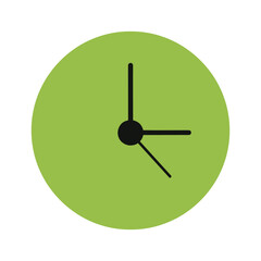 Green Clock Icon Vector Illustration
