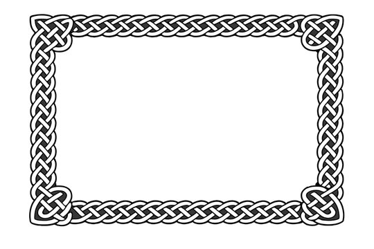 Celtic knot border with gradient background