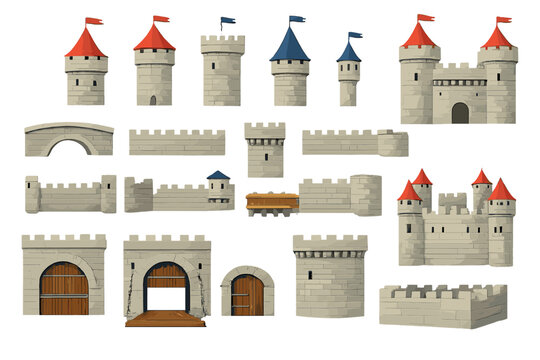 Castle Elements for Game Development or Fantasy Scenes