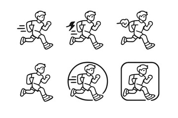 Naklejka premium Running Man Icon Set