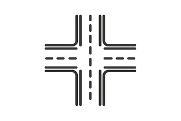 Fototapeta premium Crossroads intersection illustration
