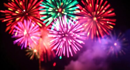 Spectacular Fireworks Celebration. night sky, celebration, vibrant display, festive lights, bright colors, party, illumination, spectacular show