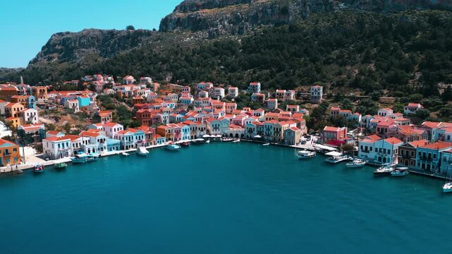 Aerial view of Kastellorizo (Megisti Island) in Greece