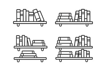 Fototapeta premium Bookshelf Icons