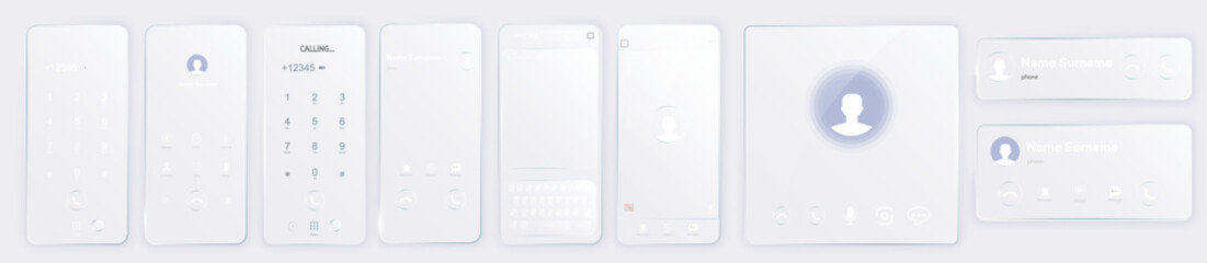 Mobile App Wireframe Screens with Voice Interface UI Concept