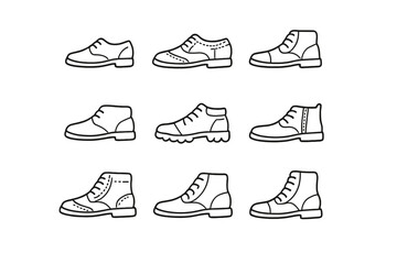 Collection of Men's Footwear Icons