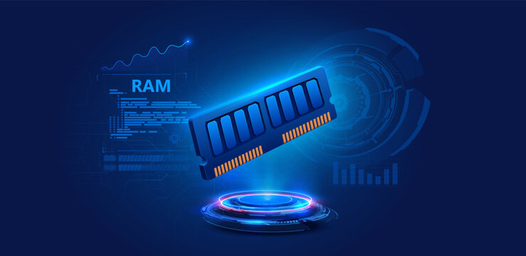 Futuristic RAM Memory Module with Digital Technology Interface